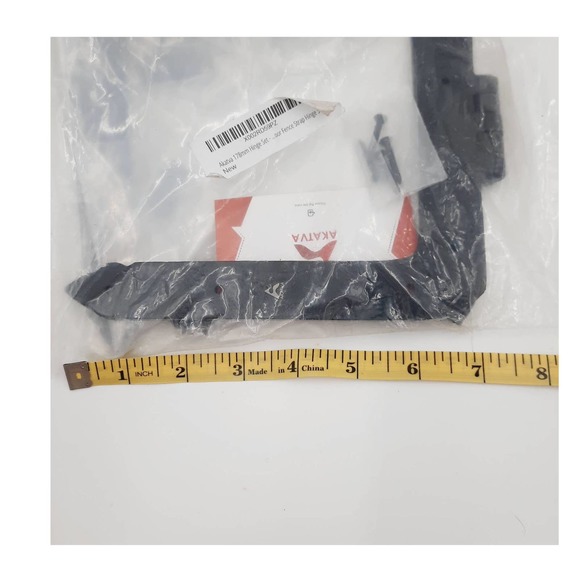 New in package Akatva Black Gate Door Cabinet Strap Hinge Set 2 pc. 7.008 inches - Picture 2 of 9